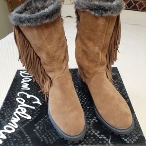 Sam Edelman Tan Suede Fringe Boots